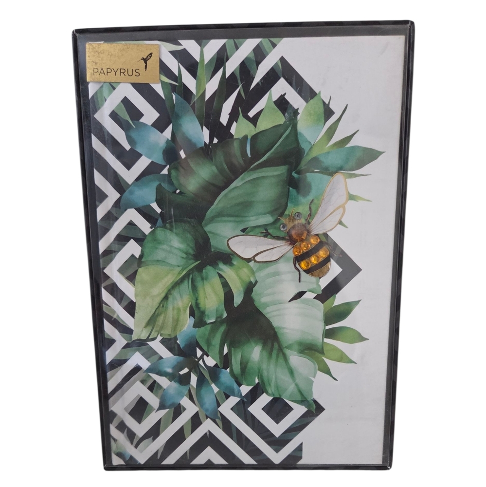 Papyrus Green and Black Bee Journal